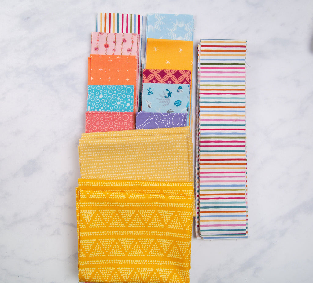 Wish Quilt Kit | Bright Prints, jelly roll Strips, Beginner Pattern (60" x 73")