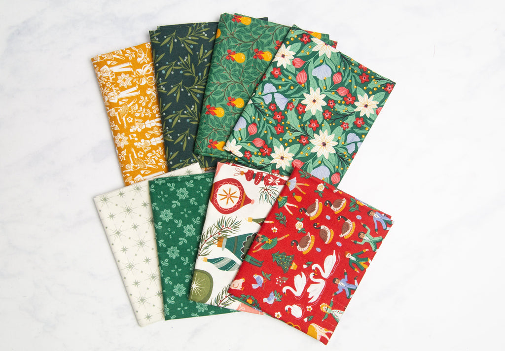 Retro Ornaments Christmas Quilt Kit | Includes Pattern by Lo and Behold Stitchery | 64in x 64in Throw/Lap Size Quilt Kit