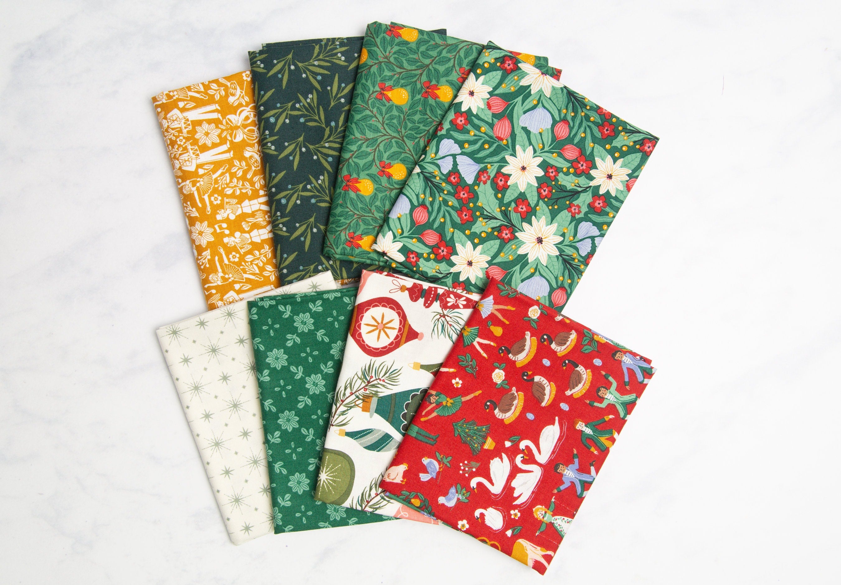 Retro Ornaments Christmas Quilt Kit | Includes Pattern by Lo and Behold Stitchery | 64in x 64in Throw/Lap Size Quilt Kit
