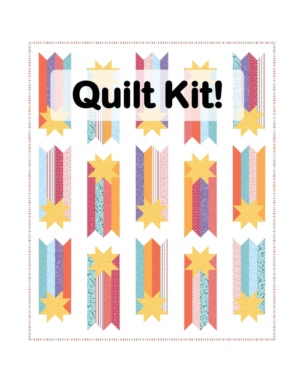 Wish Quilt Kit | Bright Prints, jelly roll Strips, Beginner Pattern (60" x 73")
