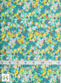 Summer Field DAT-89404 designed by Dana Willard for Art Gallery Fabrics - teal aqua flowers yellow small print