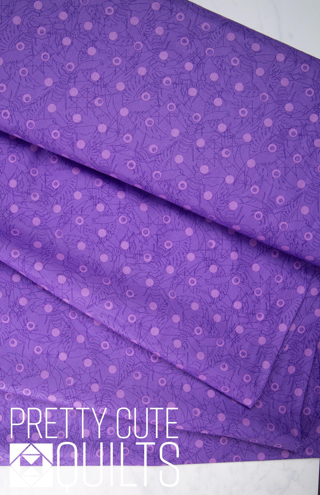 Sun Print 2022 - 10th Anniversary - Link - Plum A-8484-P by Alison Glass for Andover | Purple fabric with bugs and birds