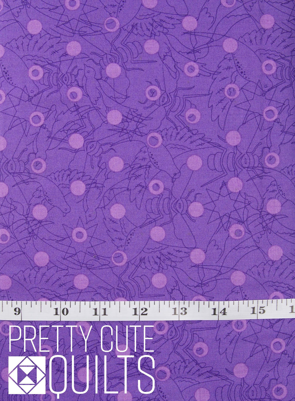 Sun Print 2022 - 10th Anniversary - Link - Plum A-8484-P by Alison Glass for Andover | Purple fabric with bugs and birds