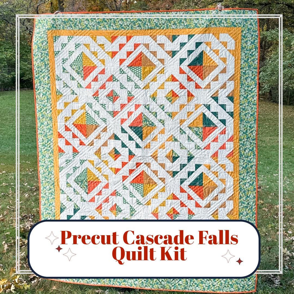 Precut Quilt Kit - Ready to Sew! | Cascade Falls Quilt Kit | Includes Pattern by Amy Smart |  60" x 76" Throw Quilt Kit | Quilt in a Bag