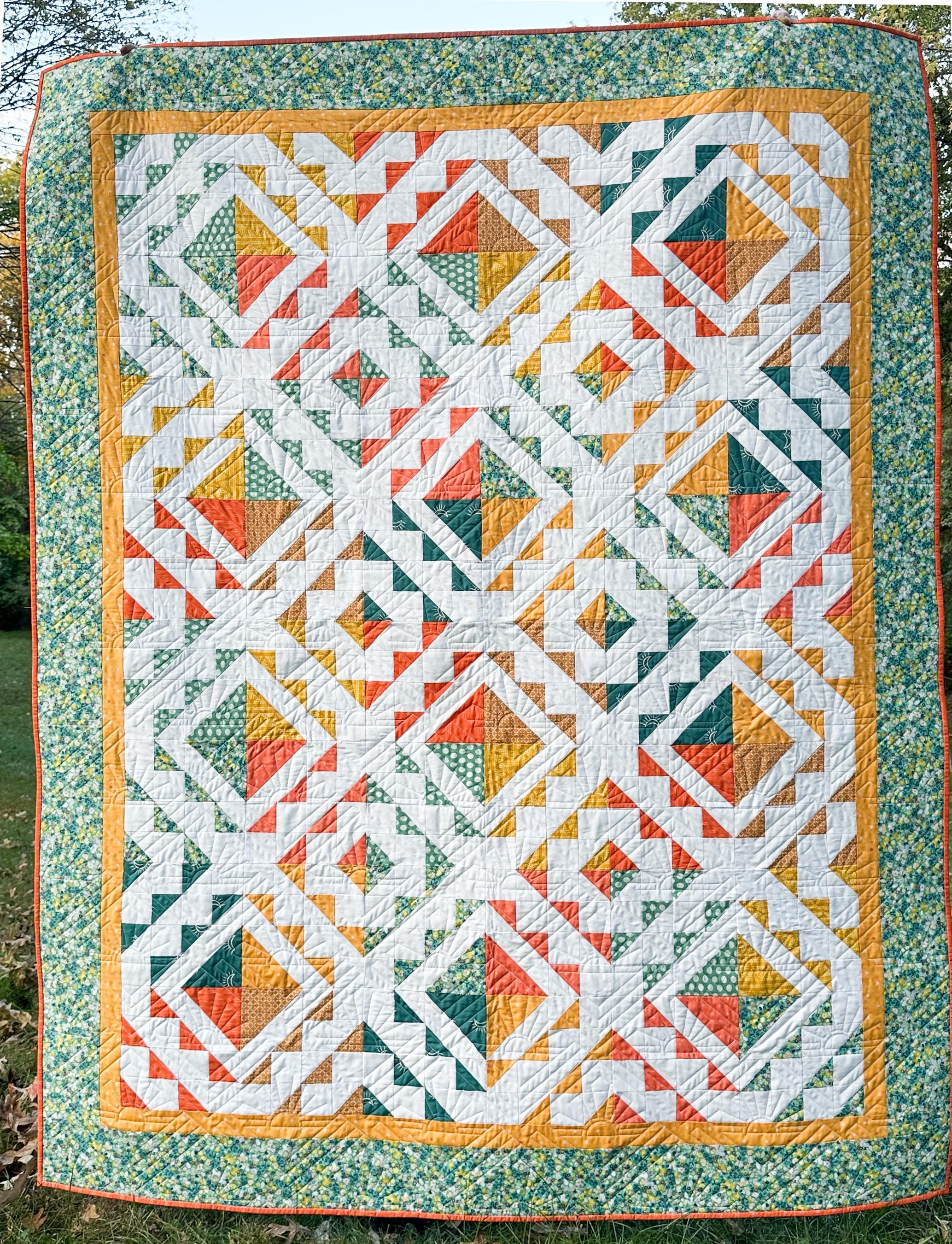 Precut Quilt Kit - Ready to Sew! | Cascade Falls Quilt Kit | Includes Pattern by Amy Smart |  60" x 76" Throw Quilt Kit | Quilt in a Bag