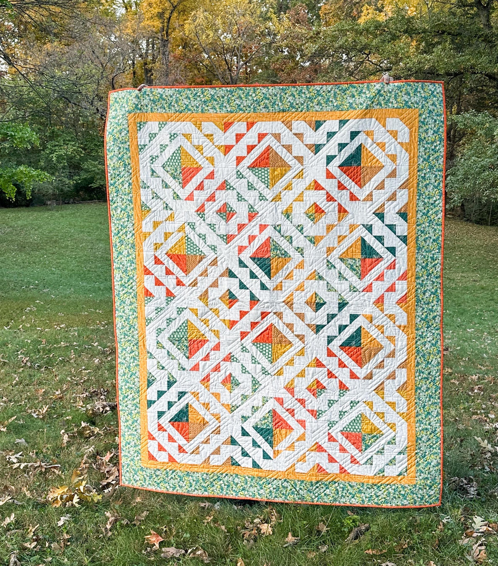 Precut Quilt Kit - Ready to Sew! | Cascade Falls Quilt Kit | Includes Pattern by Amy Smart |  60" x 76" Throw Quilt Kit | Quilt in a Bag