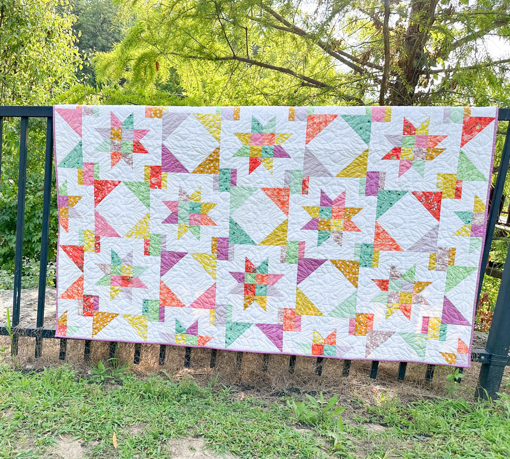 Precut Quilt Kit - Ready to Sew! - Early Hours Quilt - Pastels/White - Includes Pattern (72"x72") Generous Throw Size Quilt Kit