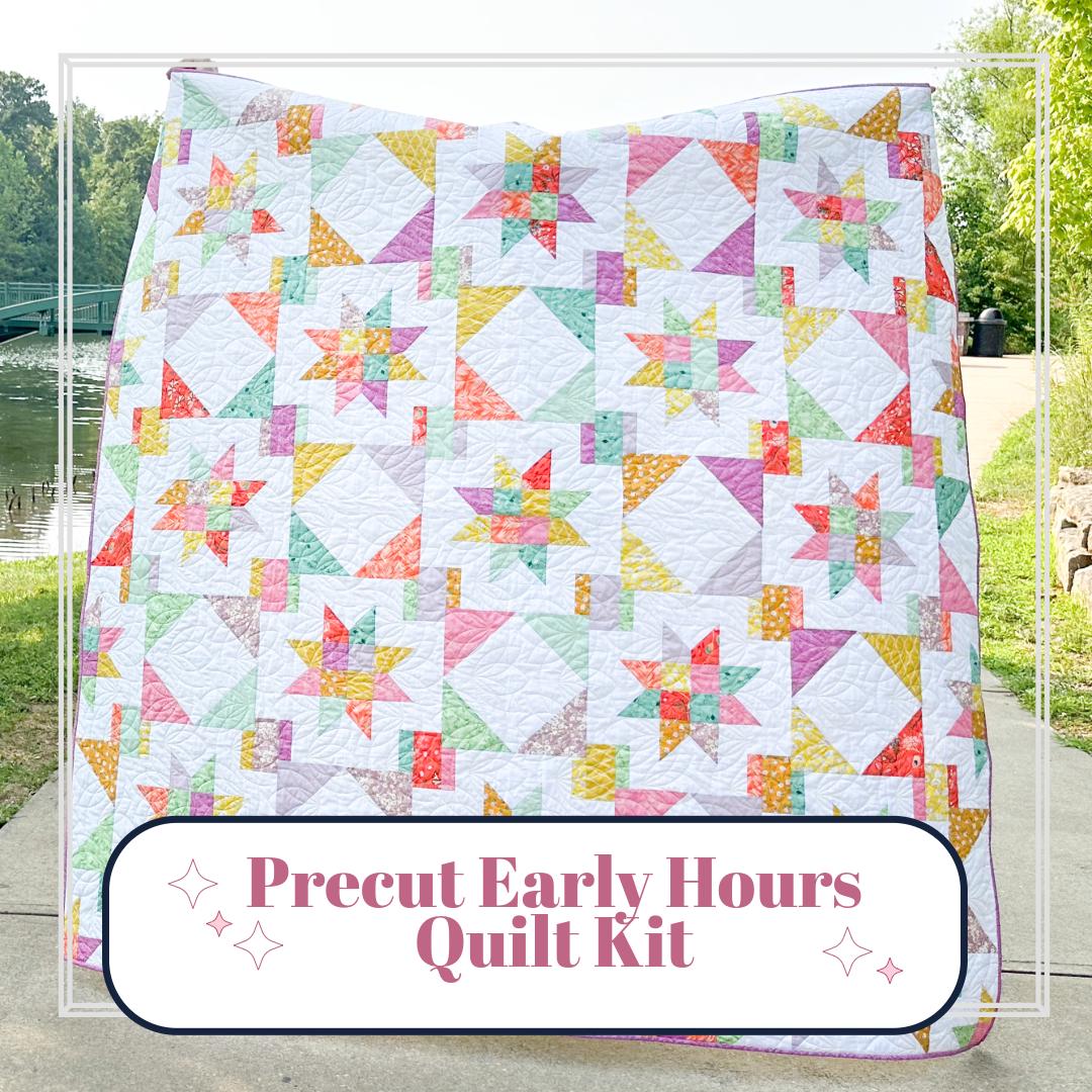 Precut Quilt Kit - Ready to Sew! - Early Hours Quilt - Pastels/White - Includes Pattern (72"x72") Generous Throw Size Quilt Kit