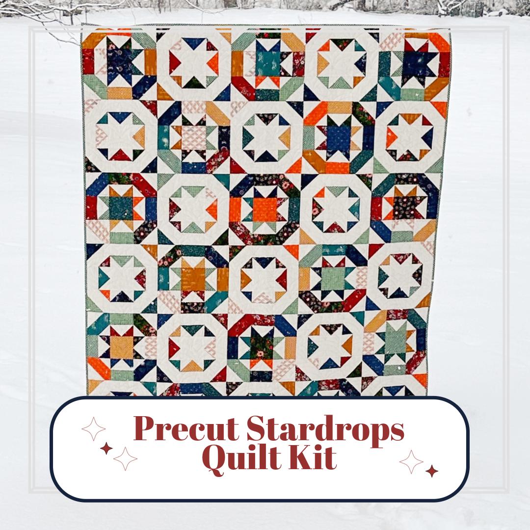 Precut Quilt Kit – Stardrops Throw in fall colors, Includes Pattern (60" x 72")