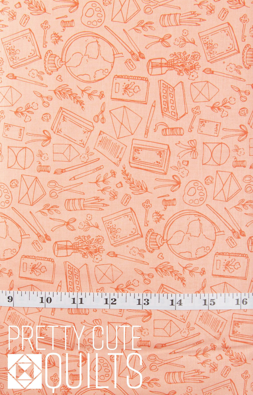 Floral Charms Collection of Things Apricot, C15761-APRICOT by Riley Blake