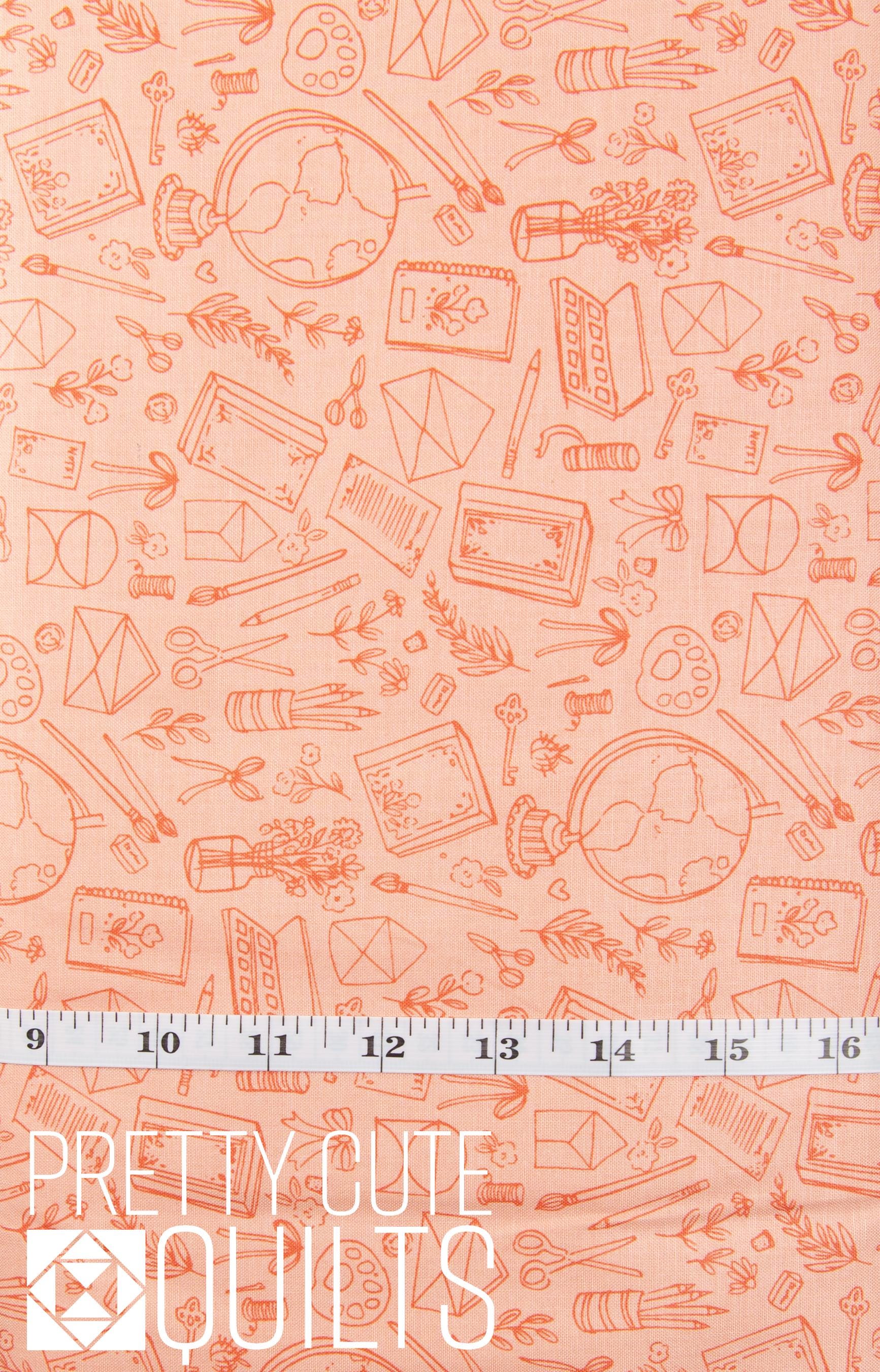 Floral Charms Collection of Things Apricot, C15761-APRICOT by Riley Blake
