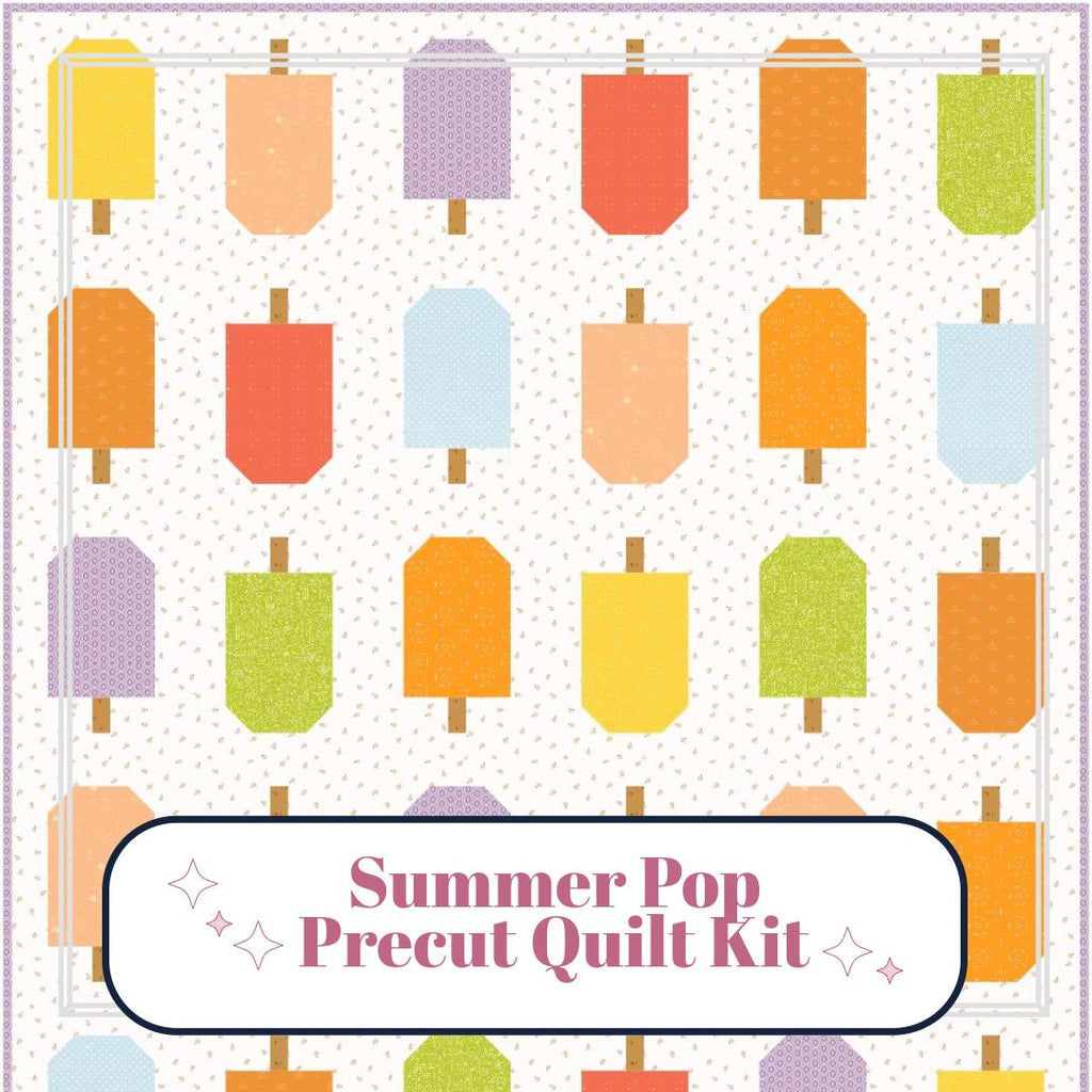 Precut Quilt Kit – Summer Pop Popsicle Throw in bright prints, Includes Pattern (60" x 70")