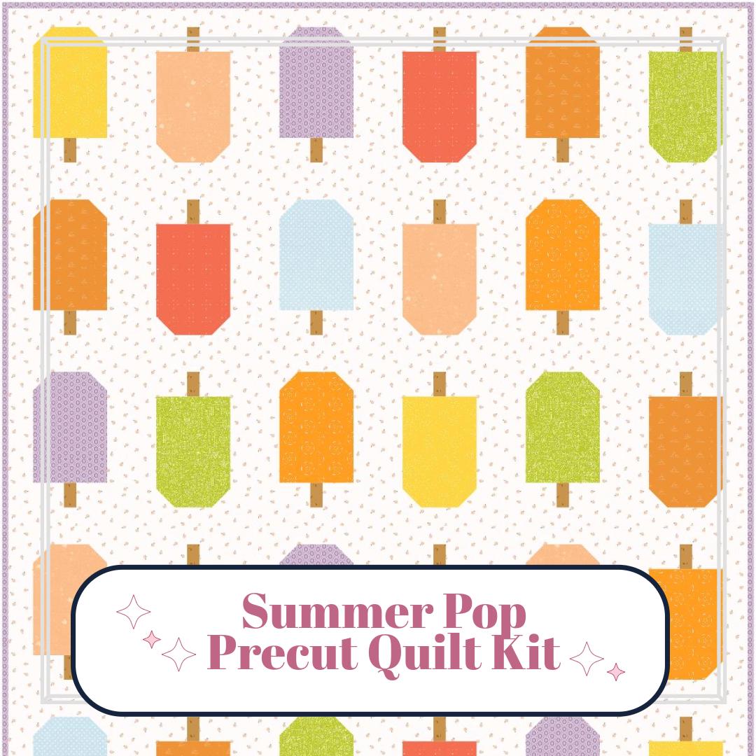 Precut Quilt Kit – Summer Pop Popsicle Throw in bright prints, Includes Pattern (60" x 70")