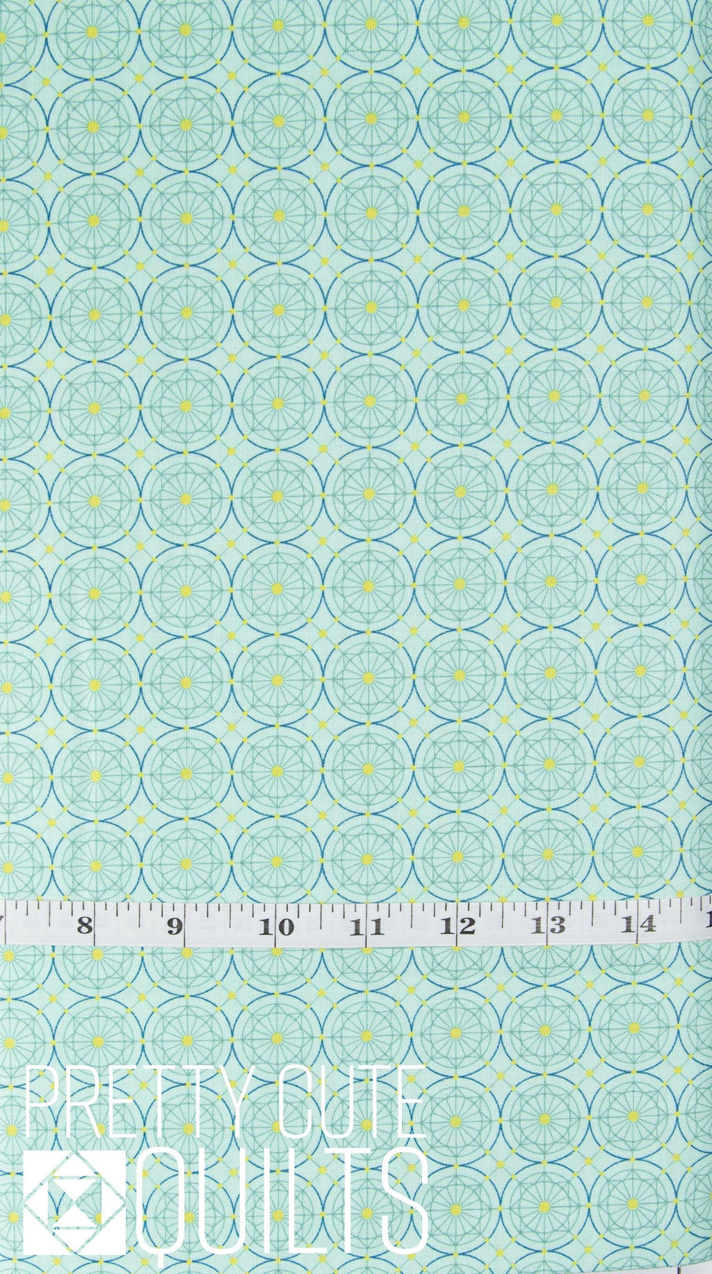 Buttons in Soft Turquoise - Fabric from the Attic - A-9978-G by Giucy Giuce, for Andover | Turquoise geometric