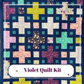Violet Quilt Kit | Includes Pattern by Kitchen Table Quilting | 58in x 68in Throw/Lap Size Quilt Kit | Pink Purple Blue Green Colorway