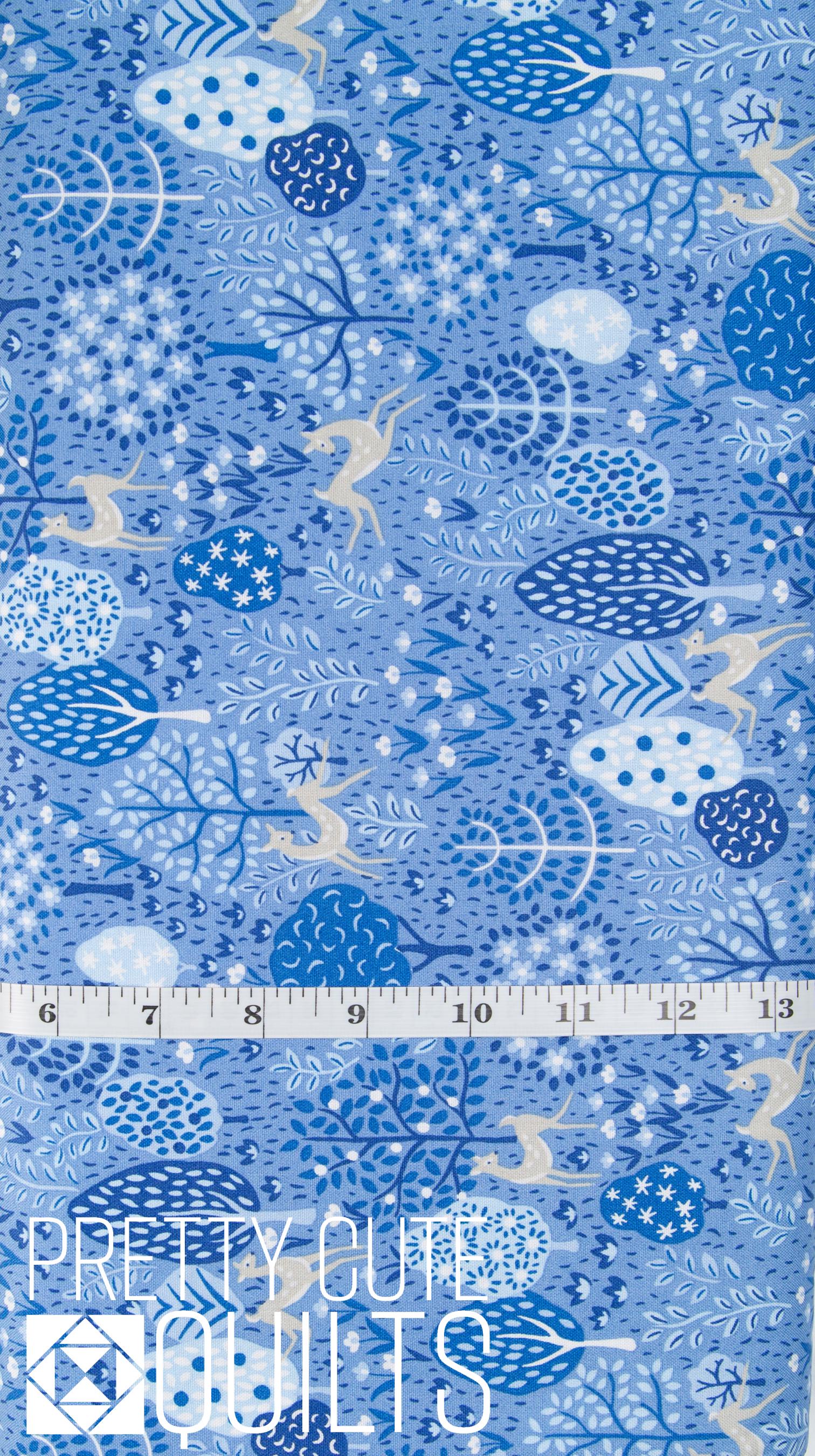 Liberty Garden Party Blue China Dancing Deer A by Liberty Fabrics for Riley Blake