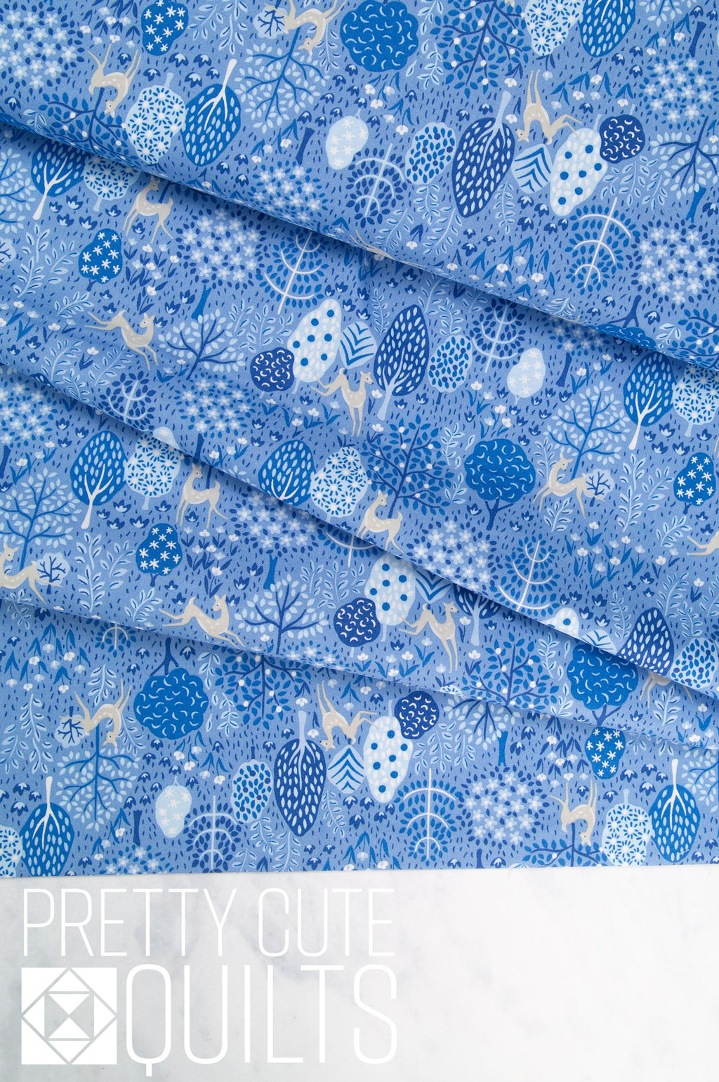 Liberty Garden Party Blue China Dancing Deer A by Liberty Fabrics for Riley Blake