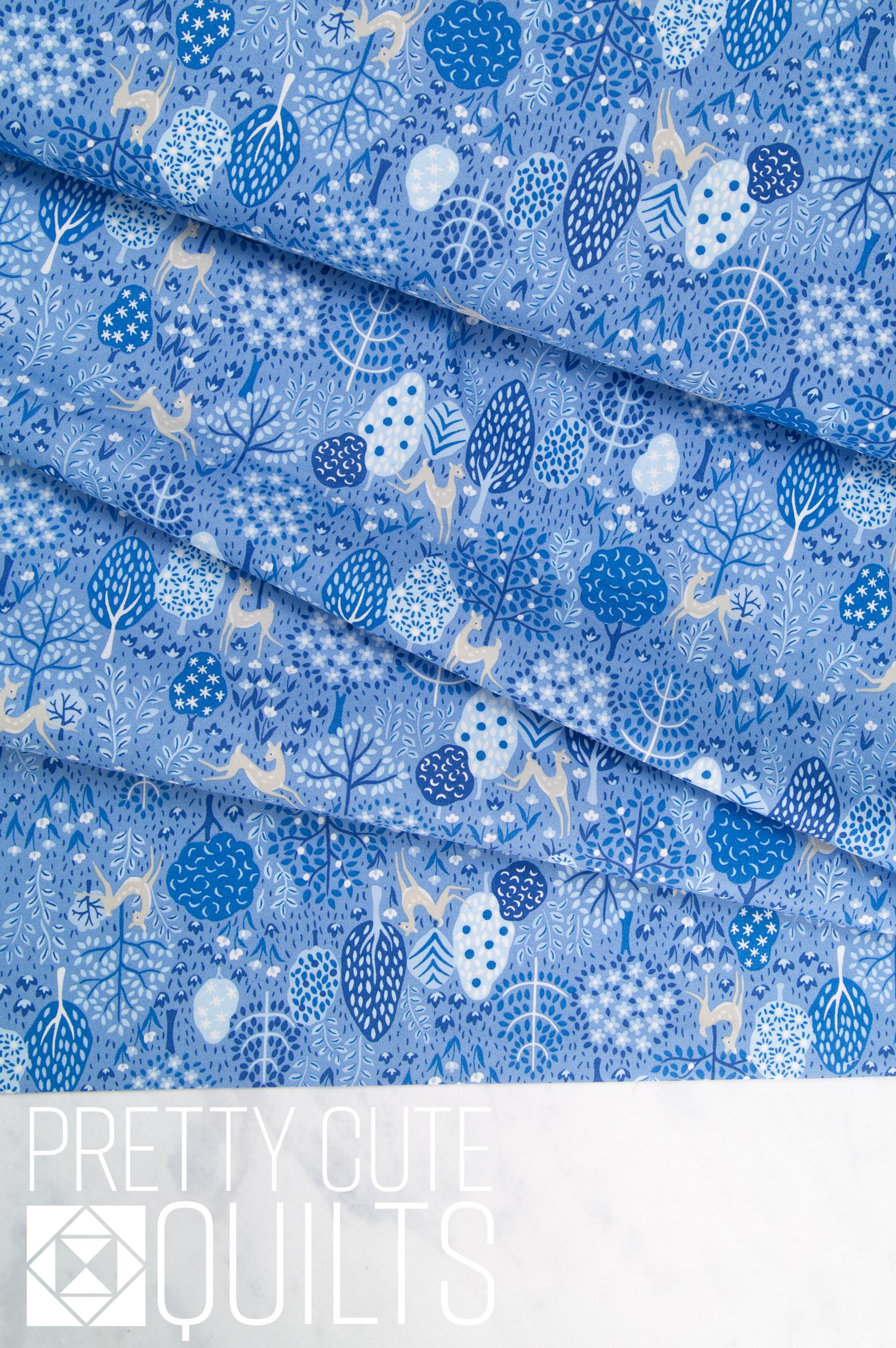 Liberty Garden Party Blue China Dancing Deer A by Liberty Fabrics for Riley Blake