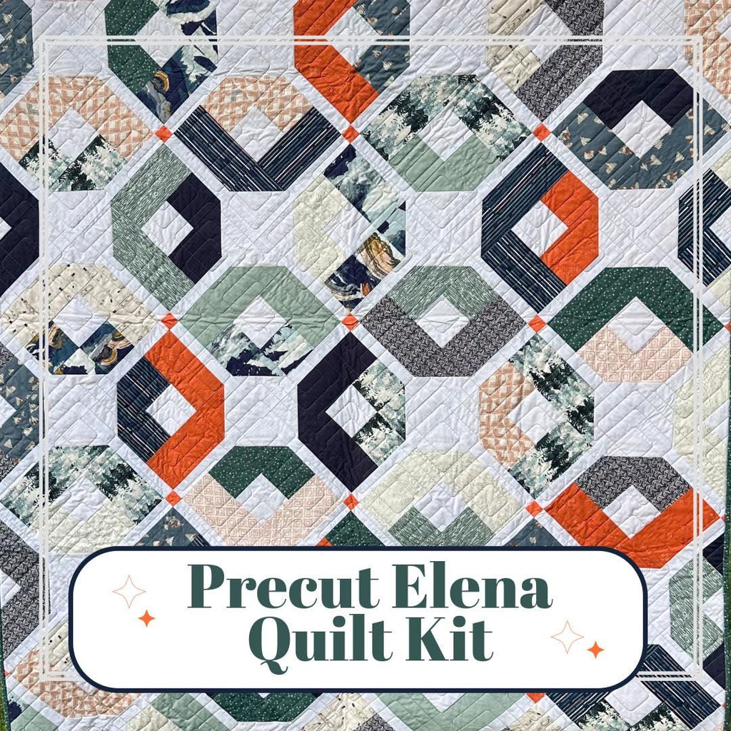 Precut Quilt Kit -  Ready to Sew! | Elena Quilt Kit | Includes Printed Pattern |  56" x 70" Throw Quilt Kit | Quilt in a Bag