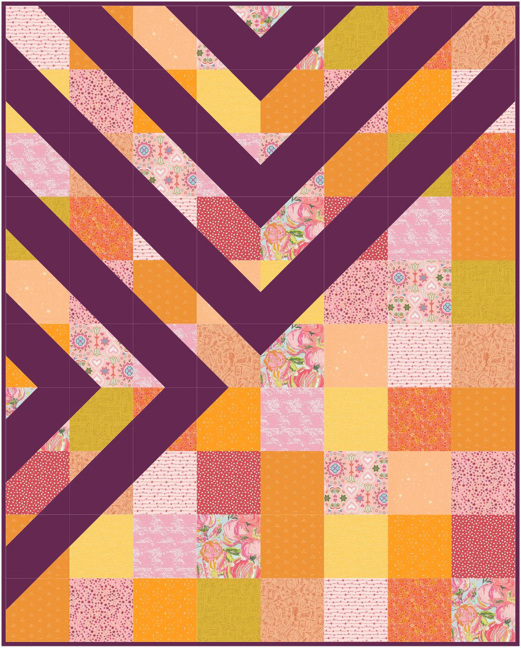 Precut Quilt Kit – Ready to Sew, Crossroads Throw Quilt, Includes Pattern (60" x 75")