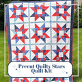 Precut Quilt Kit – Ready to Sew, Quilty Stars Throw, Patriotic theme, Includes pattern (56" x 73")