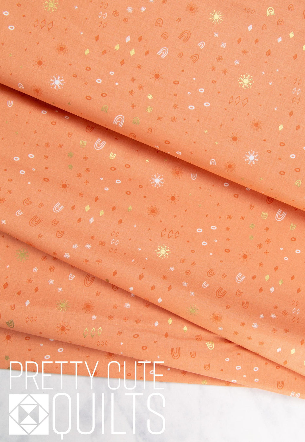 Stay Wild Boho Things Marmalade Sparkle SC15215-MARMALADE by Riley Blake, orange rainbows
