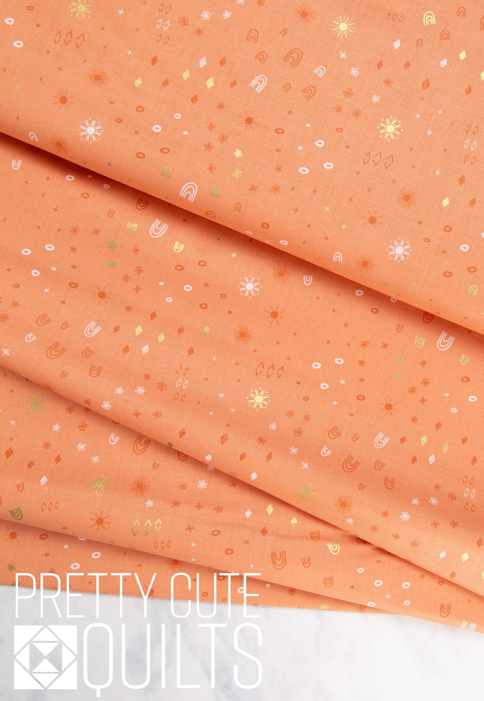 Stay Wild Boho Things Marmalade Sparkle SC15215-MARMALADE by Riley Blake, orange rainbows