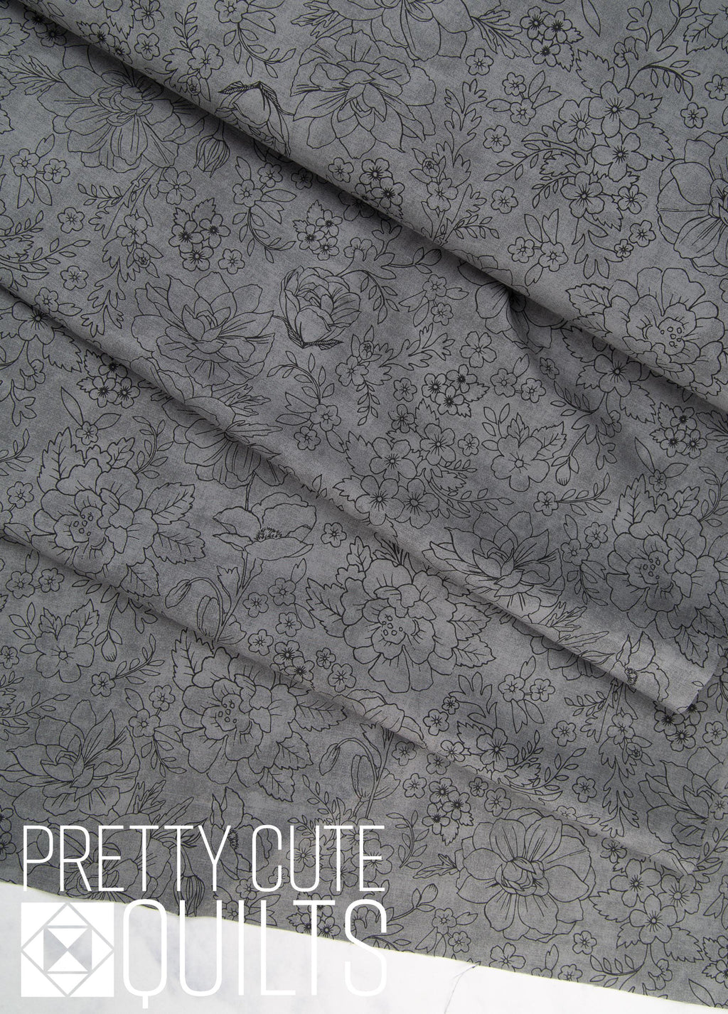 Lilac & Sage - Toile Graphite Fabric by Punch Studio PS104-GR8   RJR Fabrics, grey floral blender