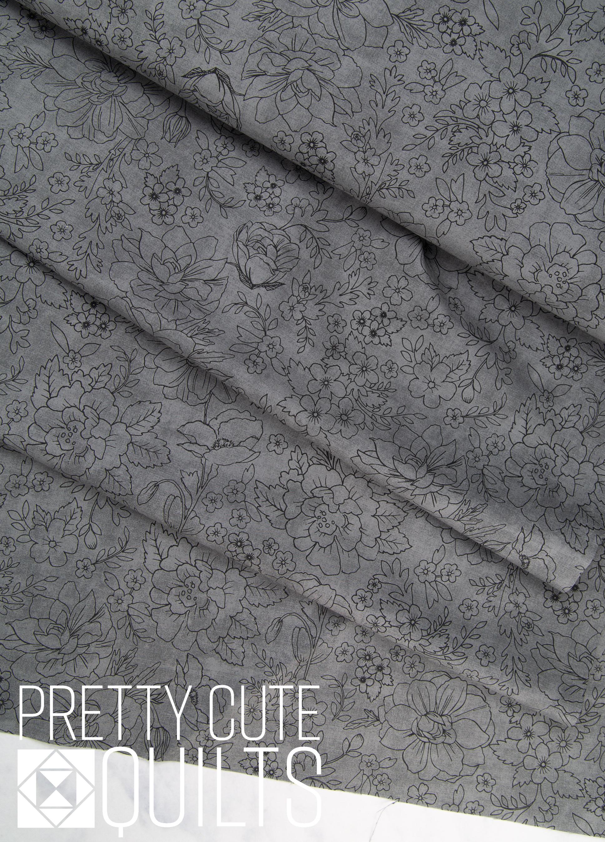 Lilac & Sage - Toile Graphite Fabric by Punch Studio PS104-GR8   RJR Fabrics, grey floral blender