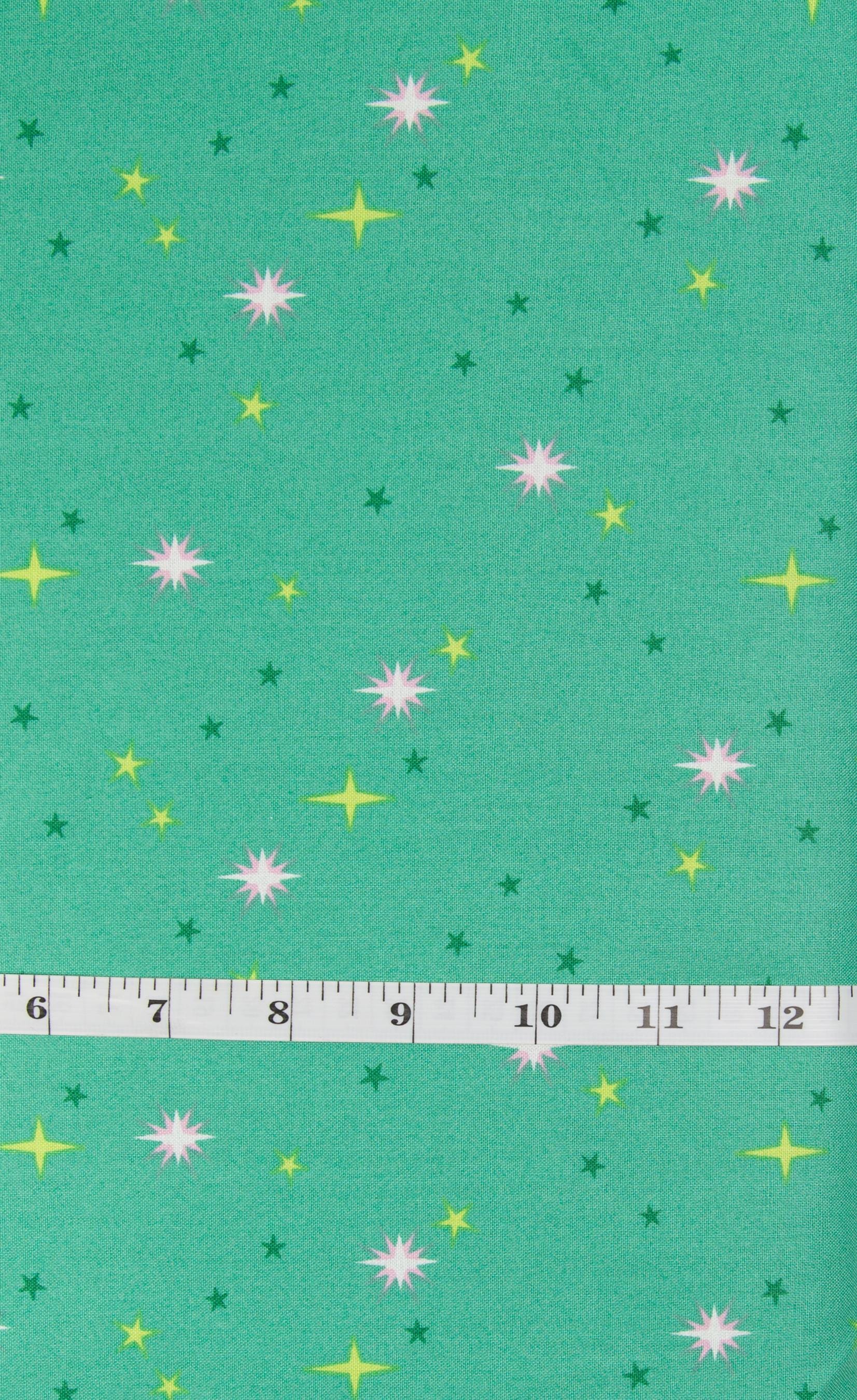 Peacock Starry Sky from Moonlit Garden by Patty Sloniger for Andover Fabrics, A-513-G, green stars blender