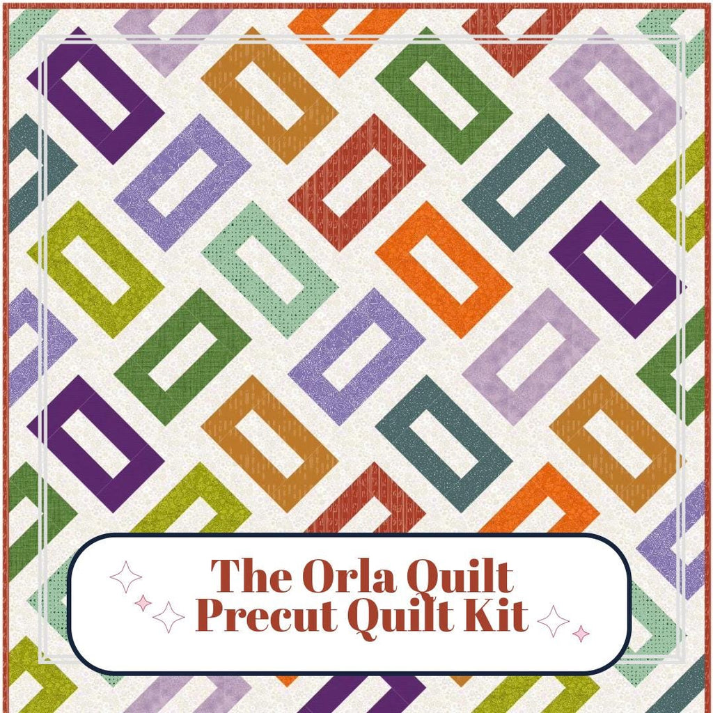 Precut Quilt Kit – Ready to Sew, The Orla Throw Quilt in fall colors, Includes Pattern (56" x 70")