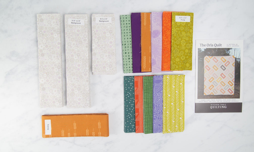 Precut Quilt Kit – Ready to Sew, The Orla Throw Quilt in fall colors, Includes Pattern (56" x 70")