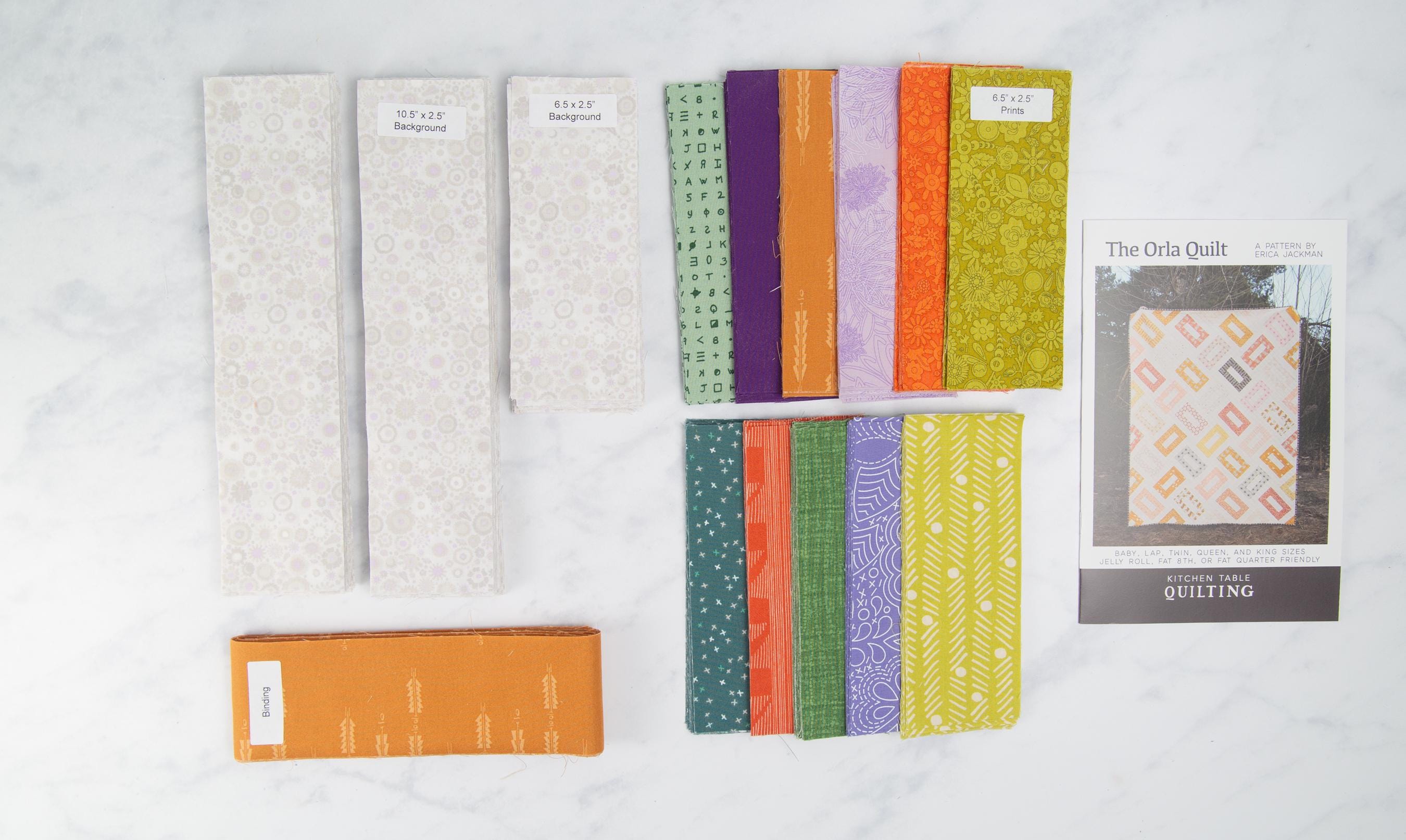 Precut Quilt Kit – Ready to Sew, The Orla Throw Quilt in fall colors, Includes Pattern (56" x 70")