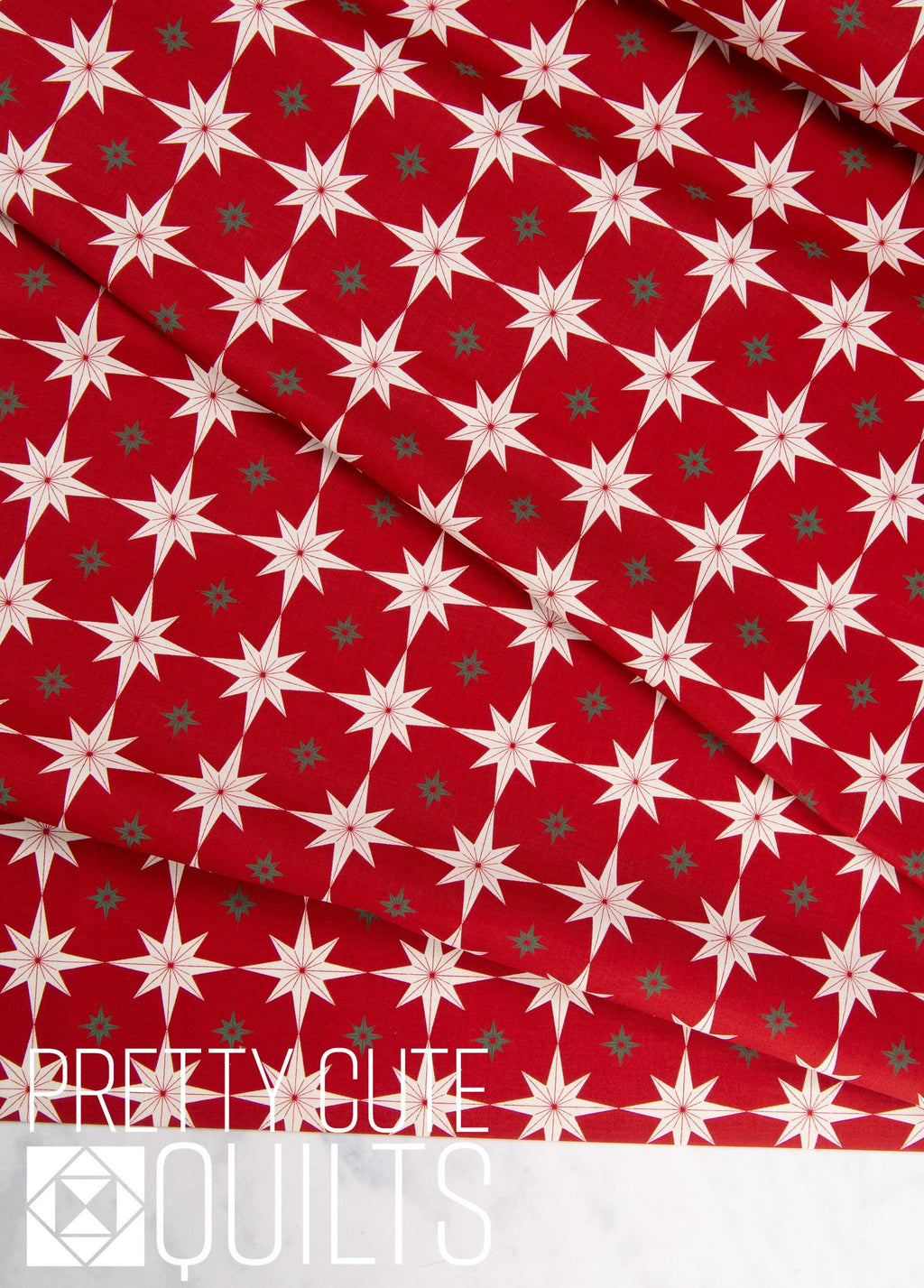 Merry Little Christmas Starbursts Red C14843-RED by Riley Blake Fabrics, White stars on Red