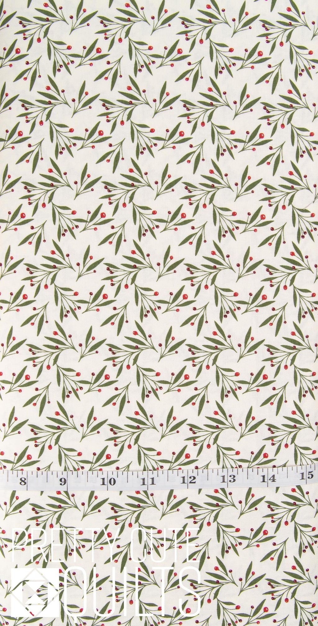 Christmas Is in Town Mistletoe Cream C14745-CREAM by Riley Blake, Poinsettias on cream