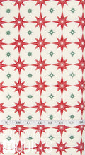Merry Little Christmas Starbursts Cream C14843-CREAM by Riley Blake Fabrics, Red Stars on cream