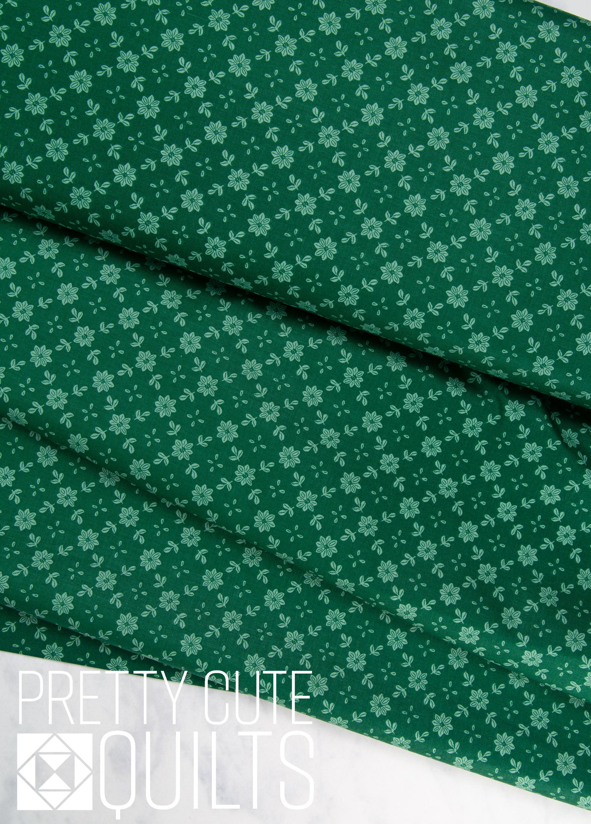 A Pear-fect Christmas True Love Green C14976-GREEN by Riley Blake, flowers diagonal on green