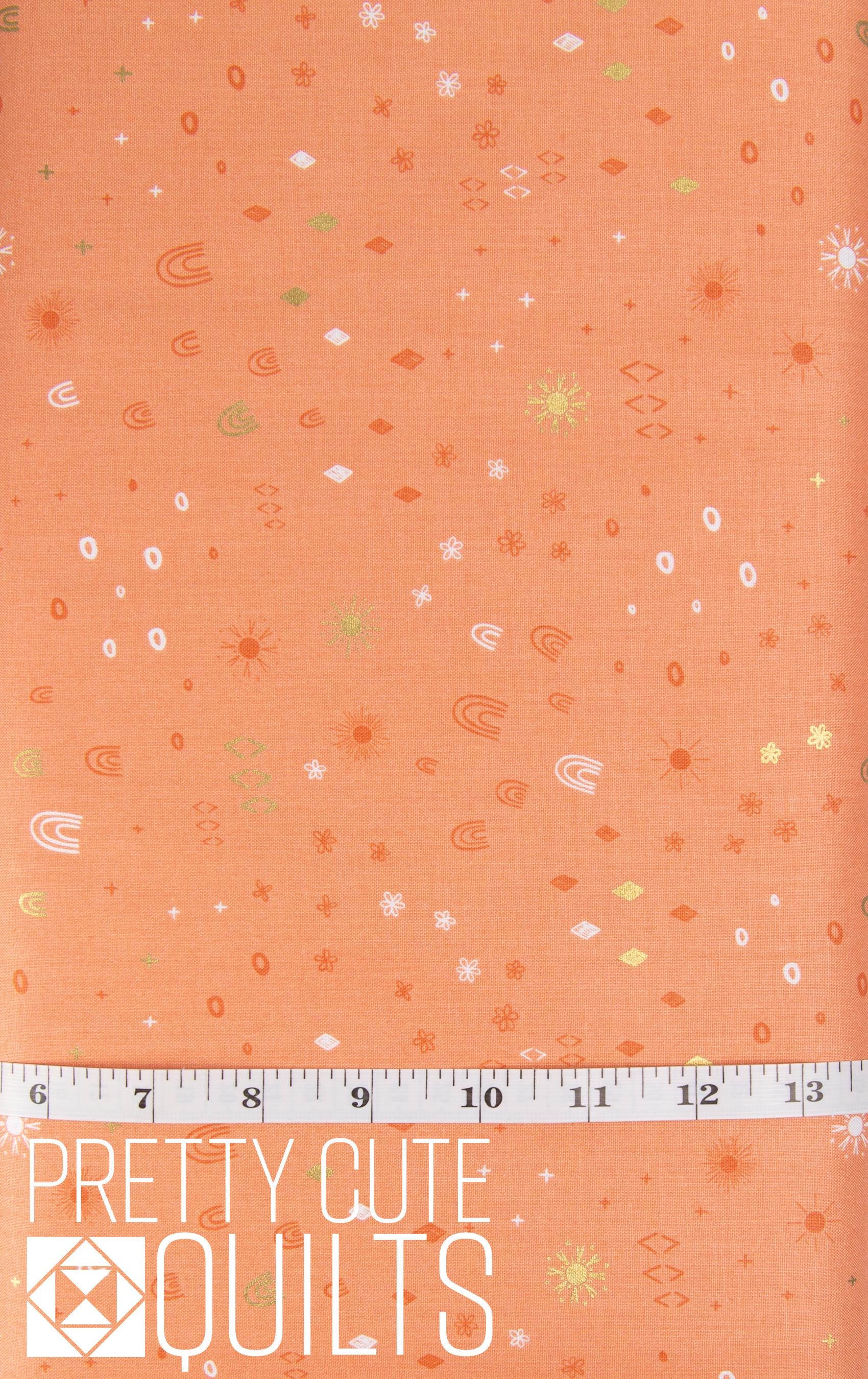 Stay Wild Boho Things Marmalade Sparkle SC15215-MARMALADE by Riley Blake, orange rainbows