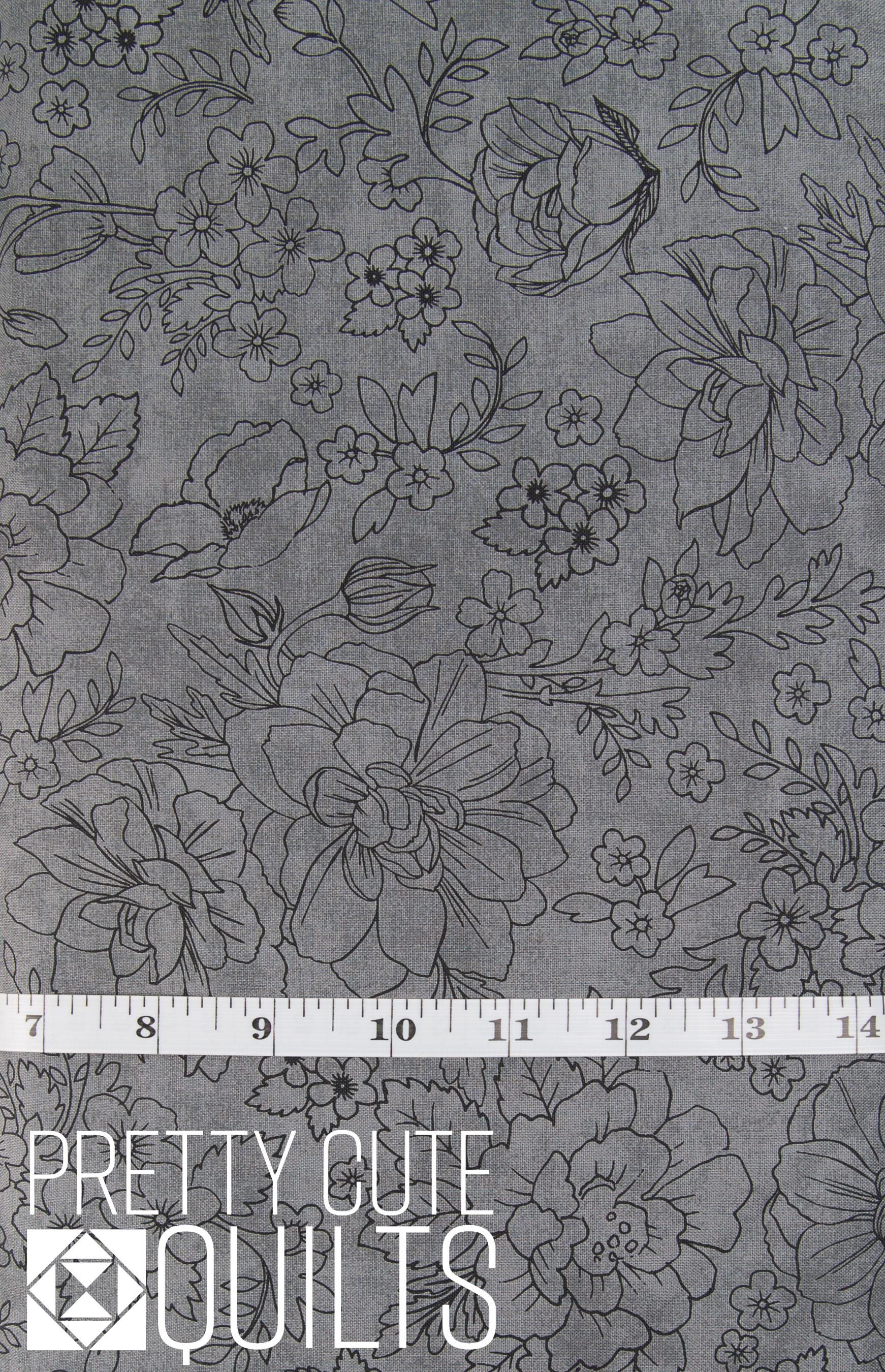 Lilac & Sage - Toile Graphite Fabric by Punch Studio PS104-GR8   RJR Fabrics, grey floral blender