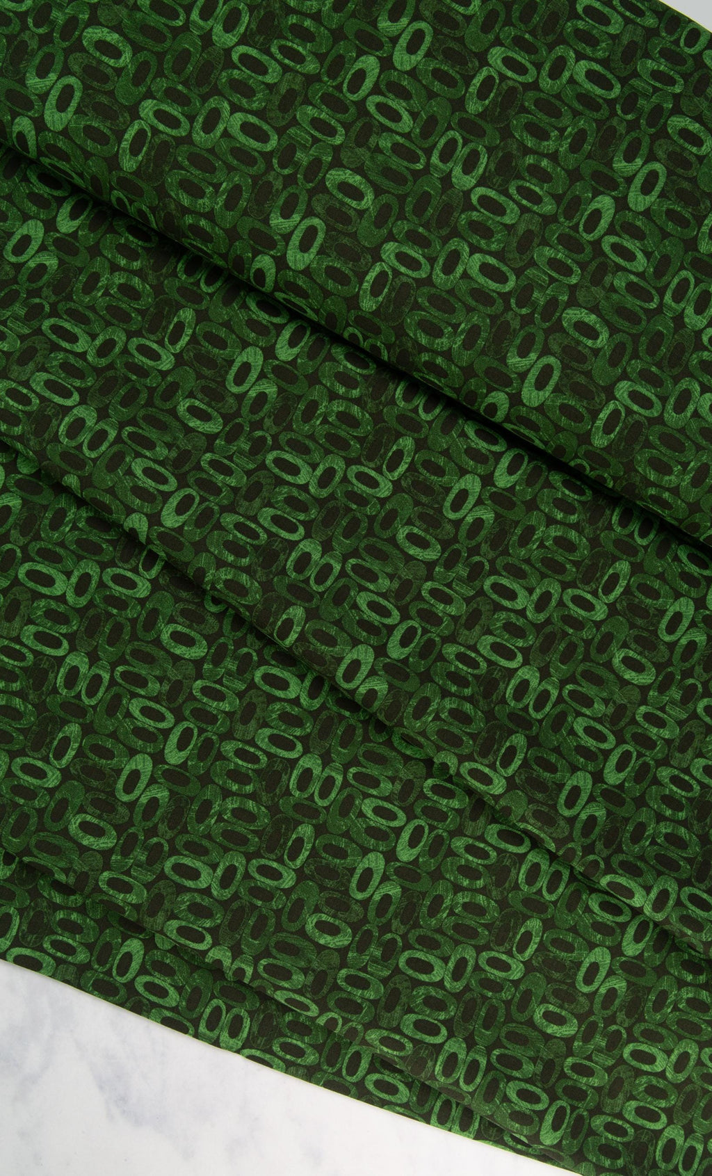 Benartex Alluring Butterflies by Anne Lauer 13309-44 Medium Green Oblong, dark green ovals blender