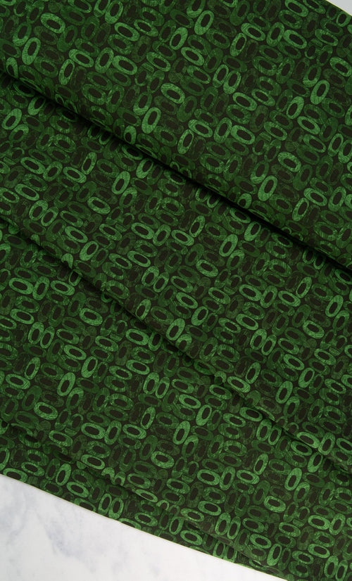 Benartex Alluring Butterflies by Anne Lauer 13309-44 Medium Green Oblong, dark green ovals blender