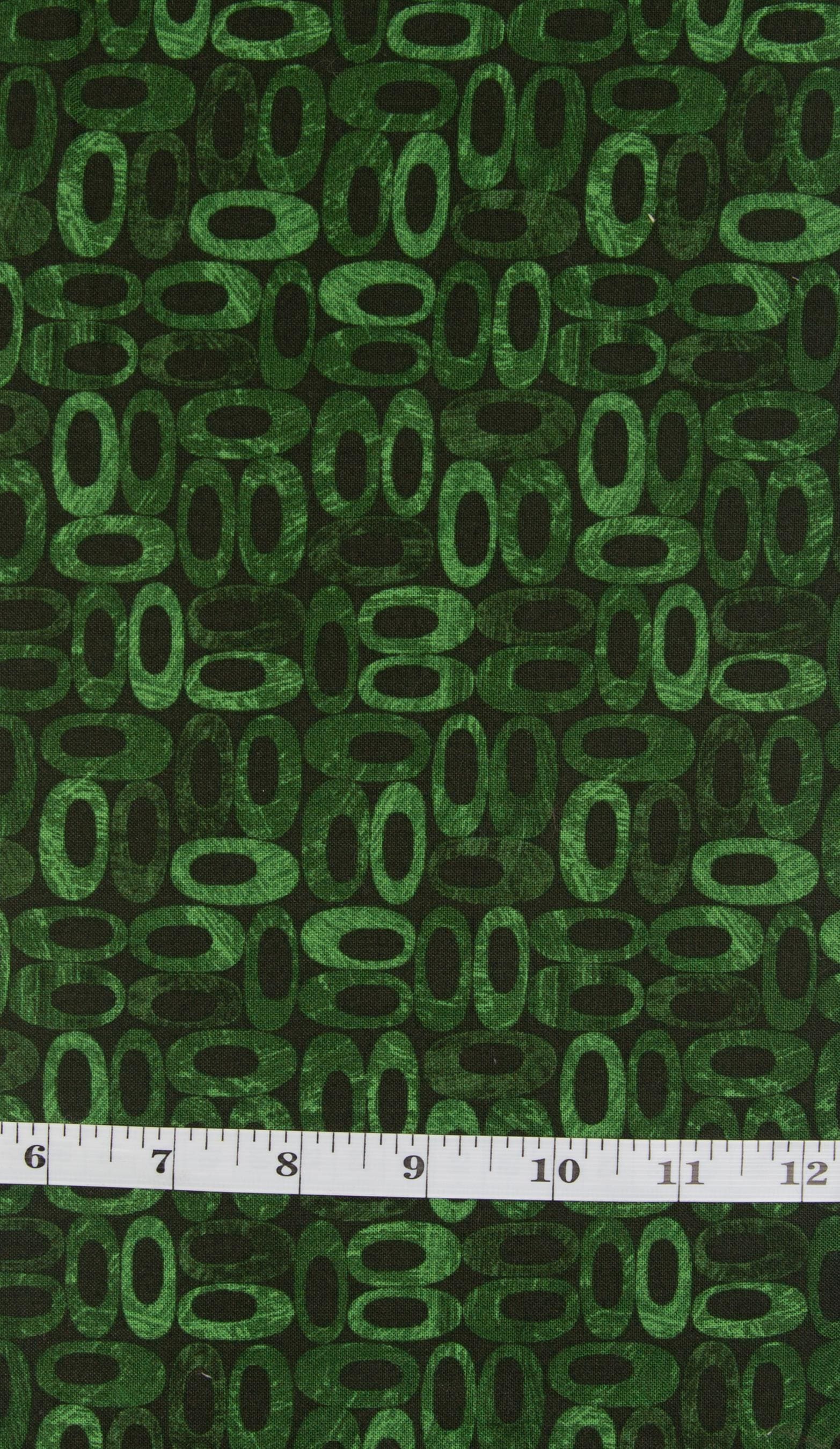 Benartex Alluring Butterflies by Anne Lauer 13309-44 Medium Green Oblong, dark green ovals blender