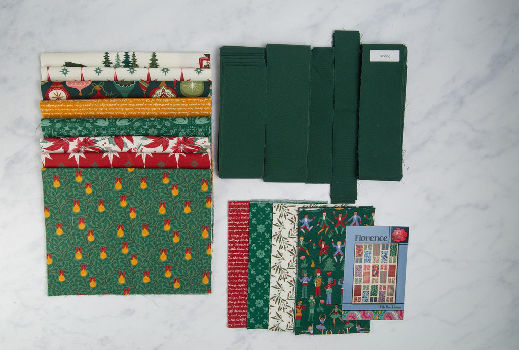 Precut Quilt Kit – Ready to Sew, Christmas Florence Throw, Includes Pattern (60" x 80"), Beginner Friendly