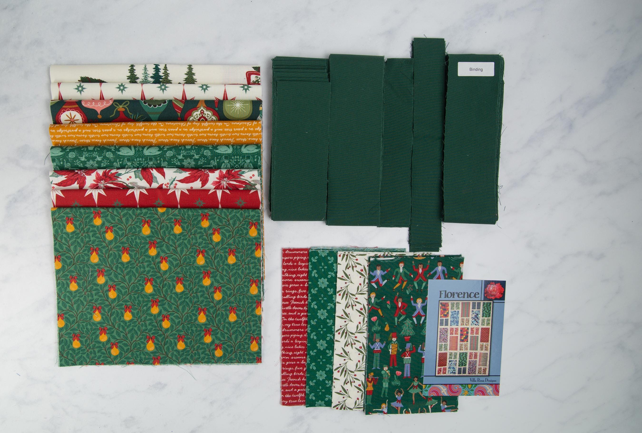 Precut Quilt Kit – Ready to Sew, Christmas Florence Throw, Includes Pattern (60" x 80"), Beginner Friendly