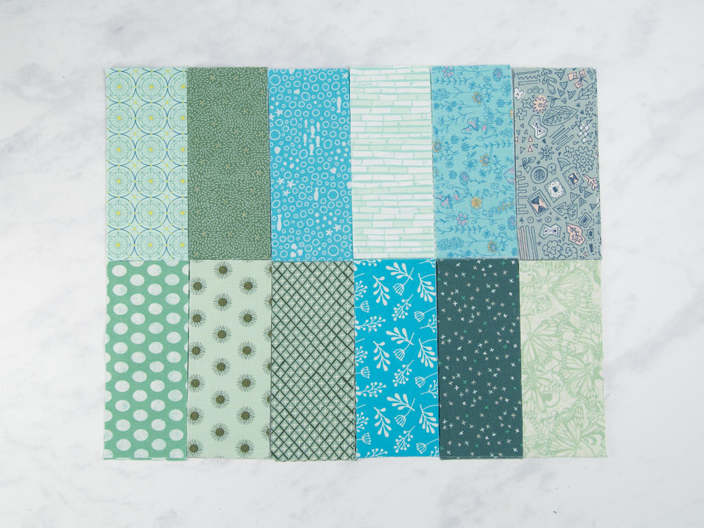 Precut Quilt Kit – Ready to Sew, Wistful Green & Blue Throw, Beginner Friendly, Includes Pattern (57" x 72")