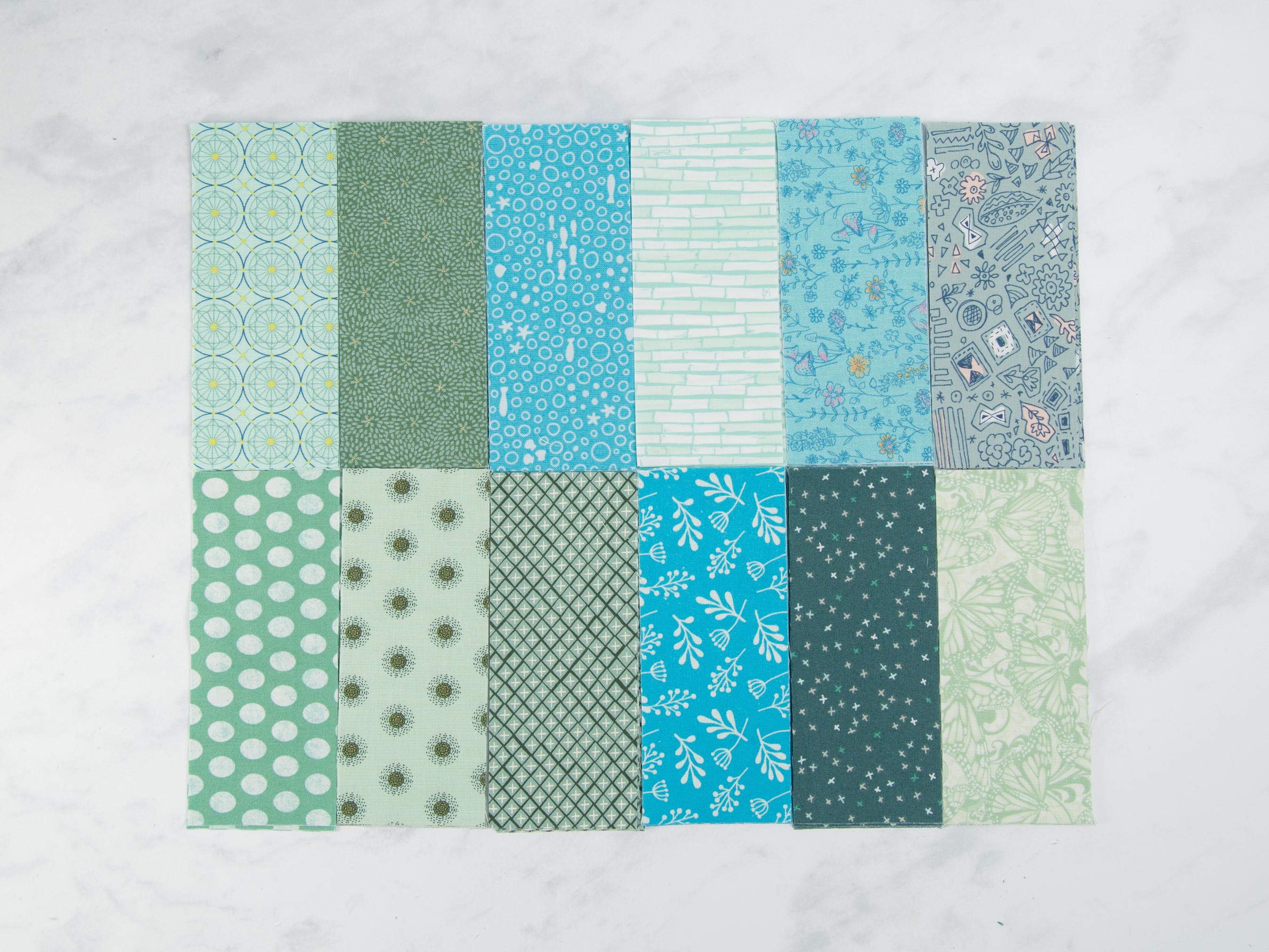 Precut Quilt Kit – Ready to Sew, Wistful Green & Blue Throw, Beginner Friendly, Includes Pattern (57" x 72")