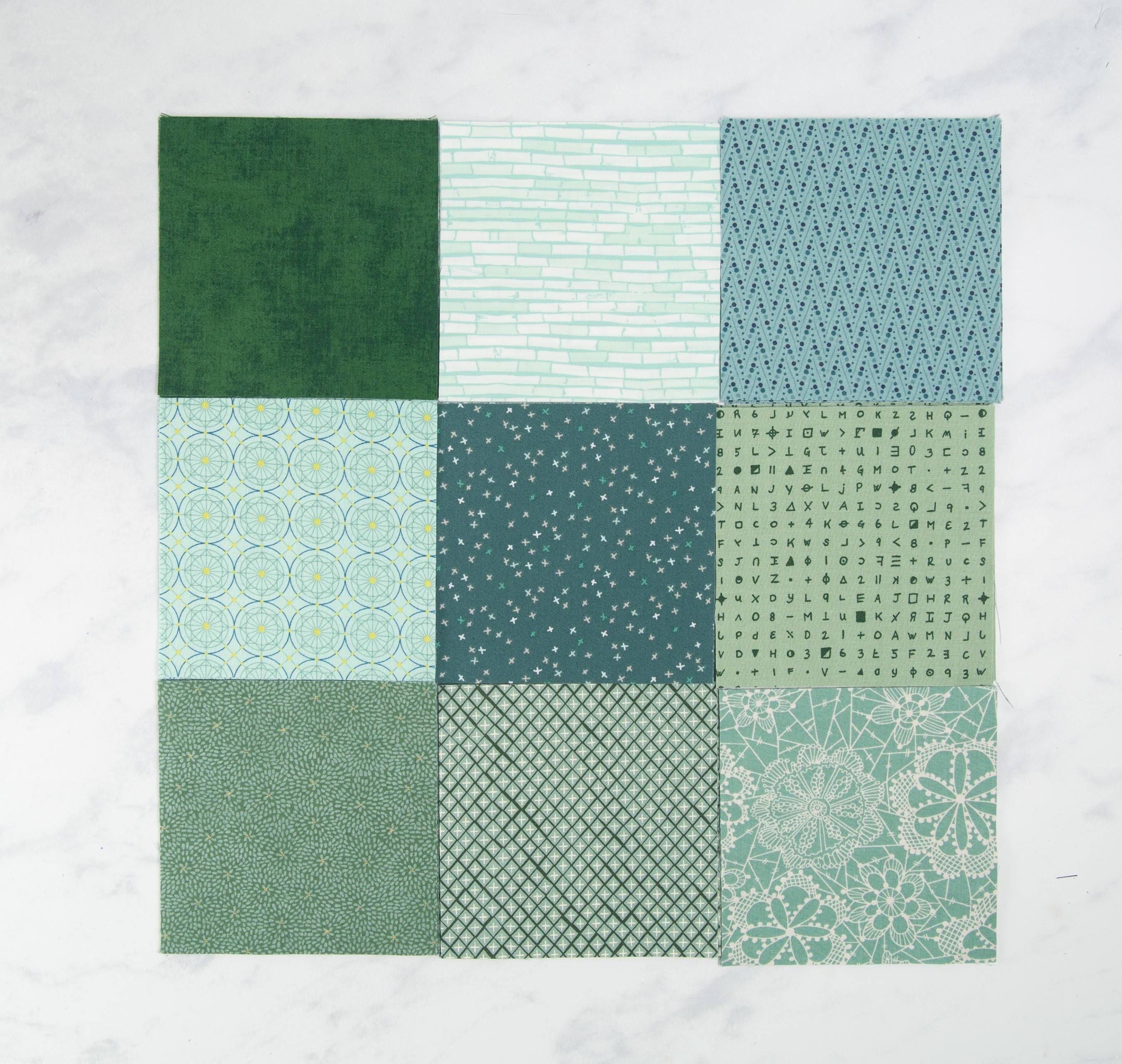 Precut Quilt Kit - Ready to Sew! | Starshine Quilt - Blue & Green | Includes Pattern | 66in x 66in Throw Size Quilt Kit