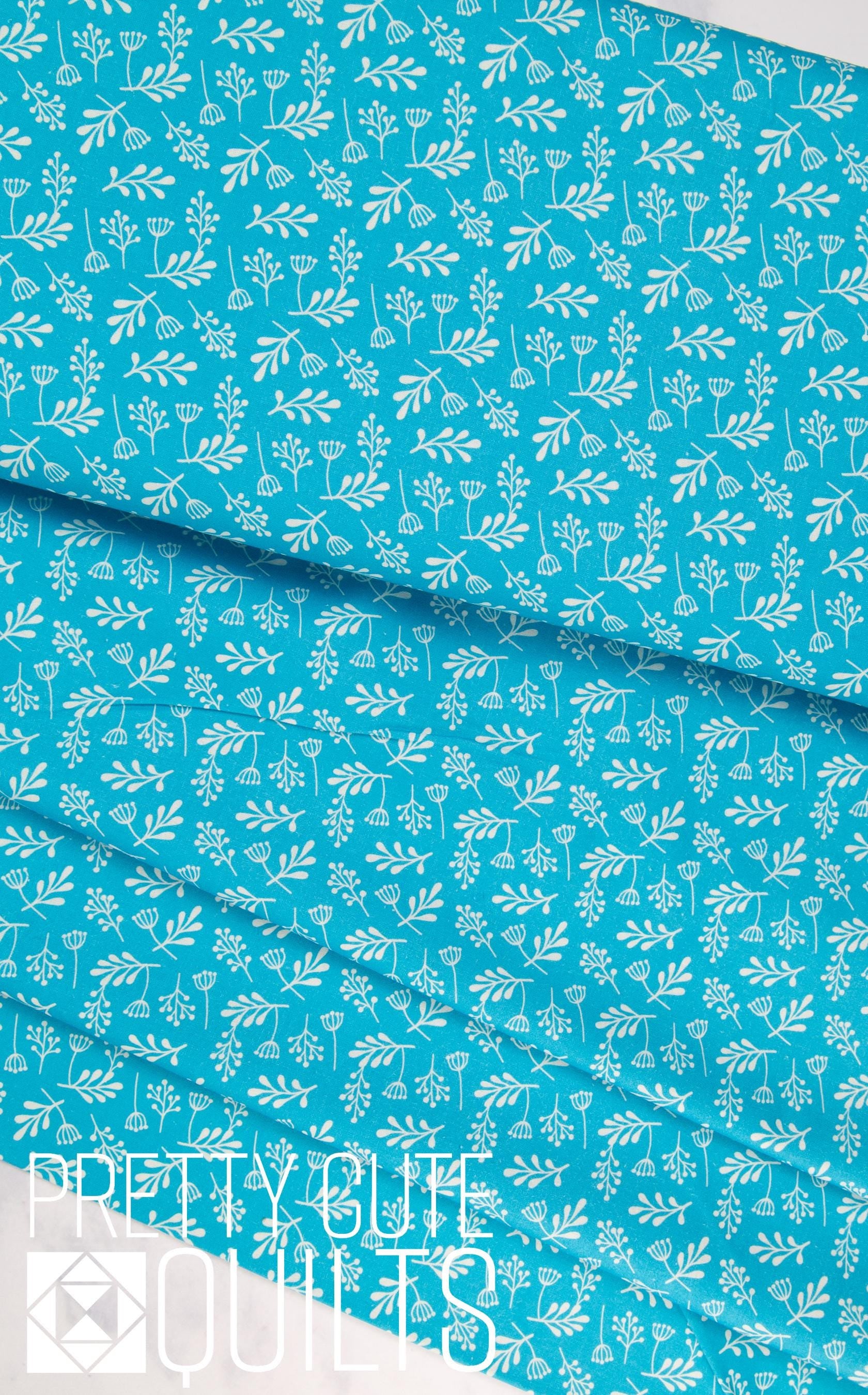 Spring Strawberries Blue Floating Plants by Felicity Fabrics 610278