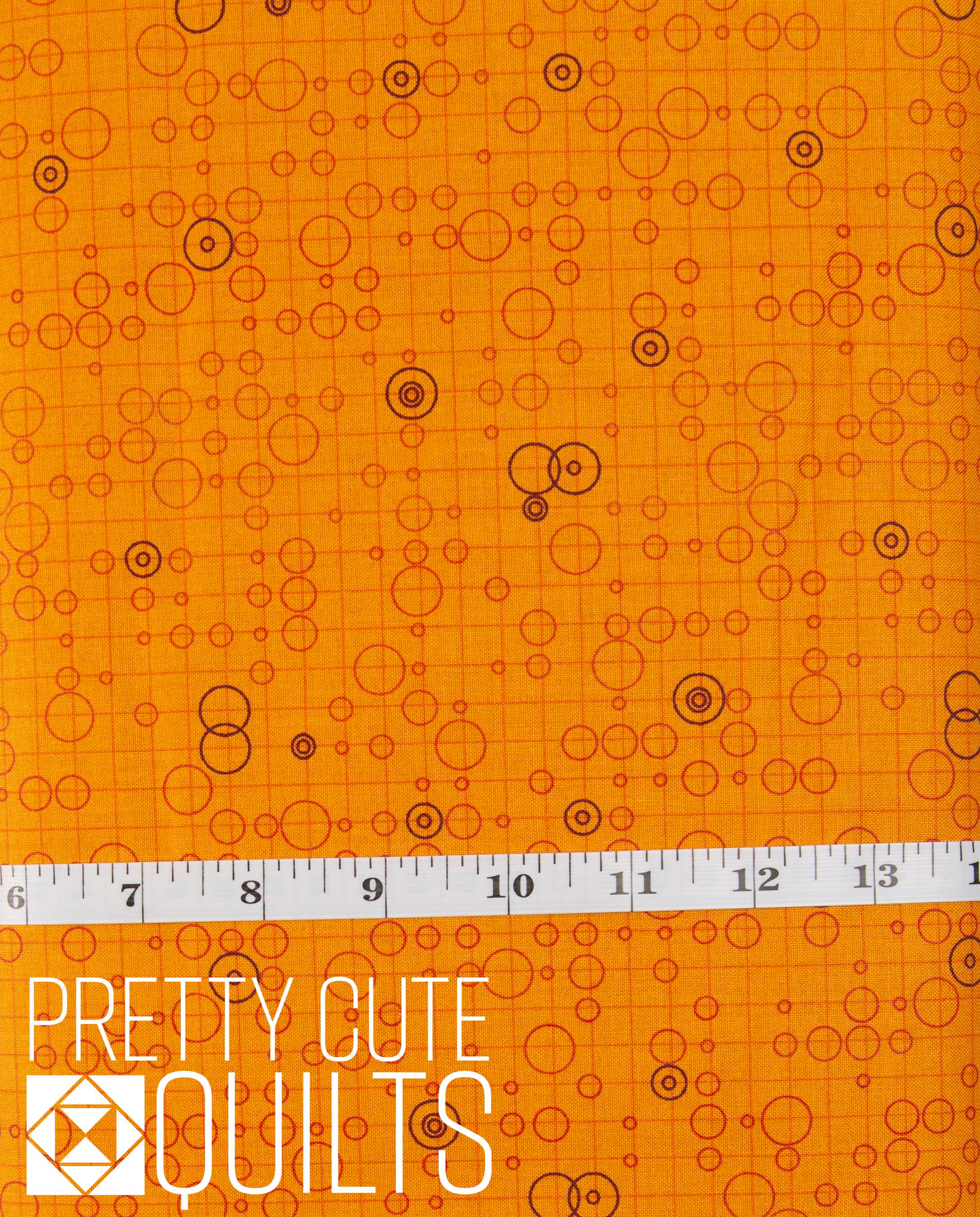 Nickelodeon Molecules A-1396-O - 40 by Giucy Giuce for Andover Fabrics, orange geometric circles