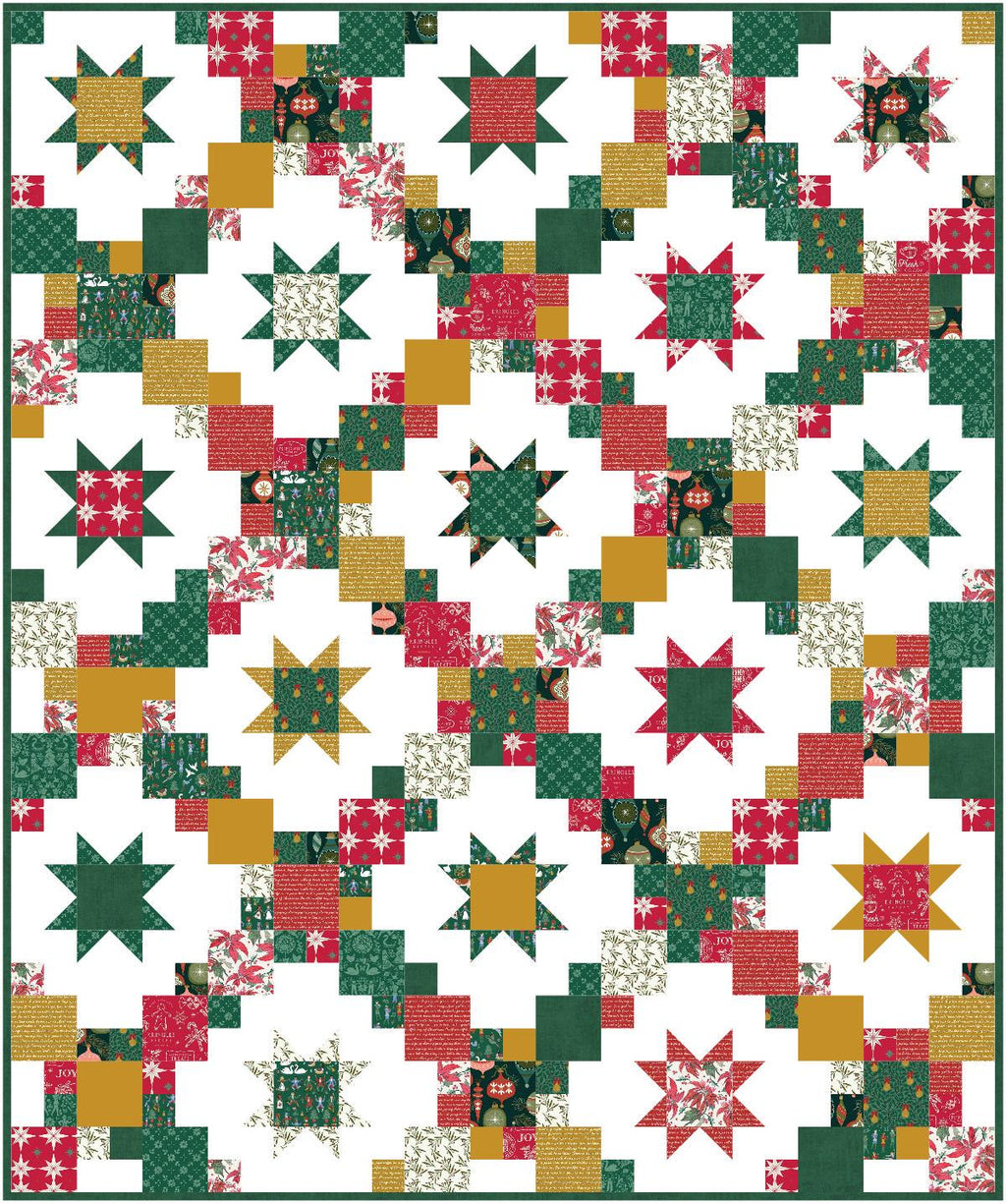 Precut Christmas Quilt Kit – Ready to Sew, Beginner Friendly, Includes Pattern (60" x 72")